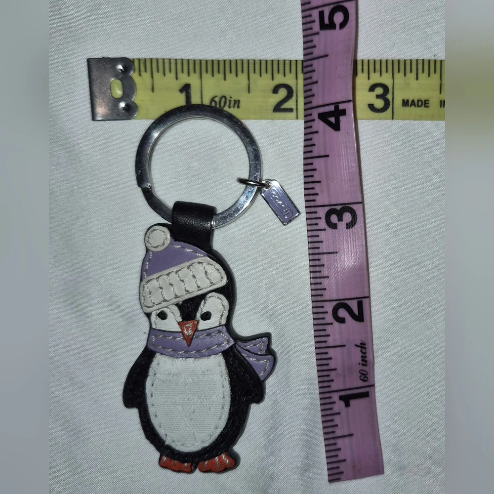 Coach Penguin Leather Keychain Bagcharm Never Used